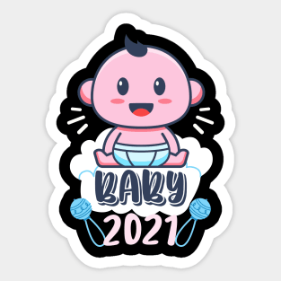 Baby 2021 Child Birth Announcement Family Sticker